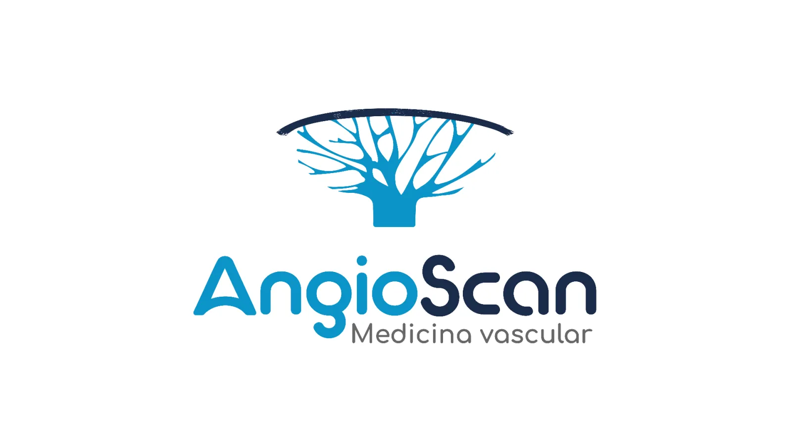 Logomarca AngioScan Medicina Vascular, com árvore estilizada representando a circulação
